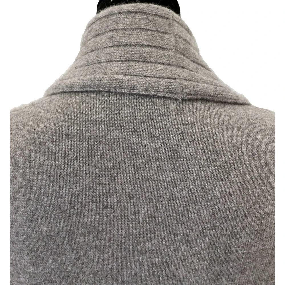 Isaac Mizrahi Live! Womens Open Front Cardigan Sweater Small Gray 100% Cashmere‎